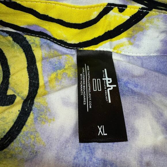 Phluid Project Tie Dye Smiley Face Button Down - XL - Picture 3 of 5